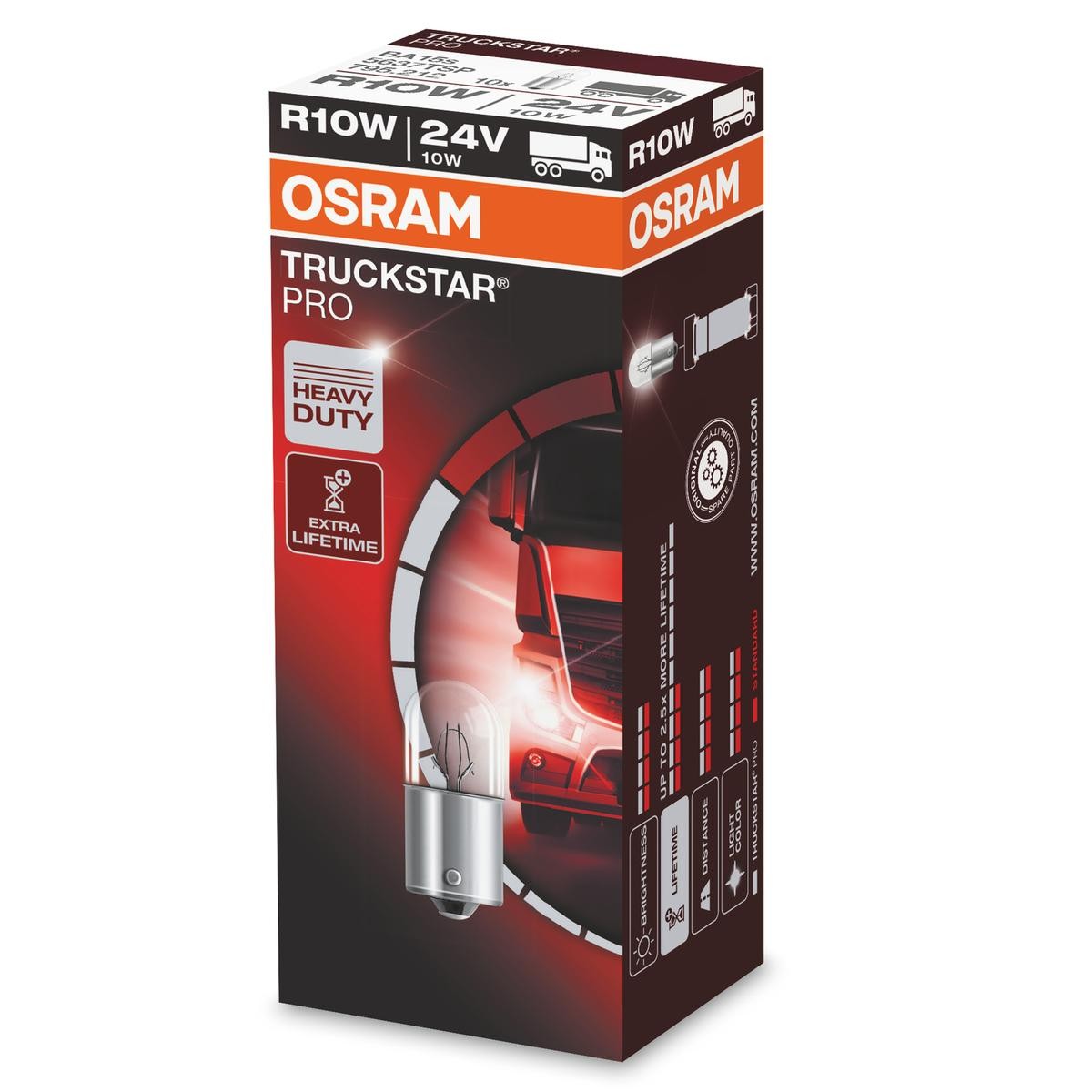 Image of OSRAM Lampade R10W 5637TSP Lampadina, Luce targa VW,MERCEDES-BENZ,VOLVO,L 80,Vario Pritsche / Fahrgestell,VARIO Kasten/Kombi,VARIO Kipper,VARIO Bus009