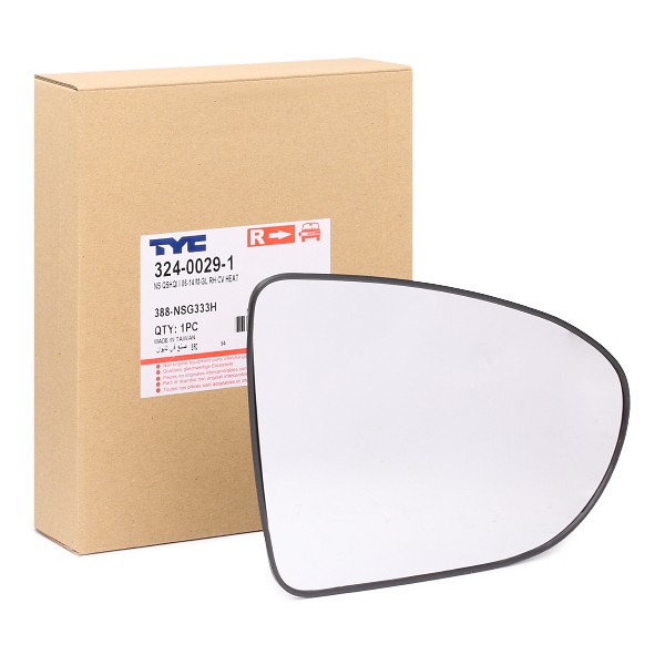 TYC Miroir De Rétroviseur 324-0029-1 Glace Retroviseur,Verre De Rétroviseur NISSAN,QASHQAI / QASHQAI