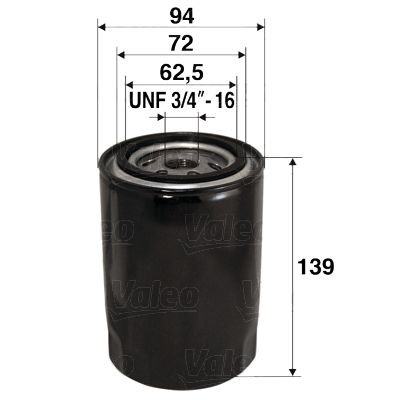 VALEO  586015 Filtro olio Ø: 98,3mm, Ø: 98,3mm, Diametro interno 2: 72mm, Diametro interno 2: 62,5mm, Alt.: 141mm