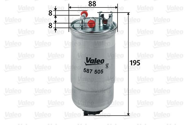 VALEO 587505 Filtro carburante Alt.: 195mm