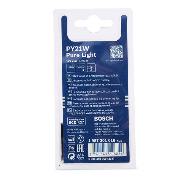 Lámpara BOSCH 12V21WPY21WPURELIGHT evaluación