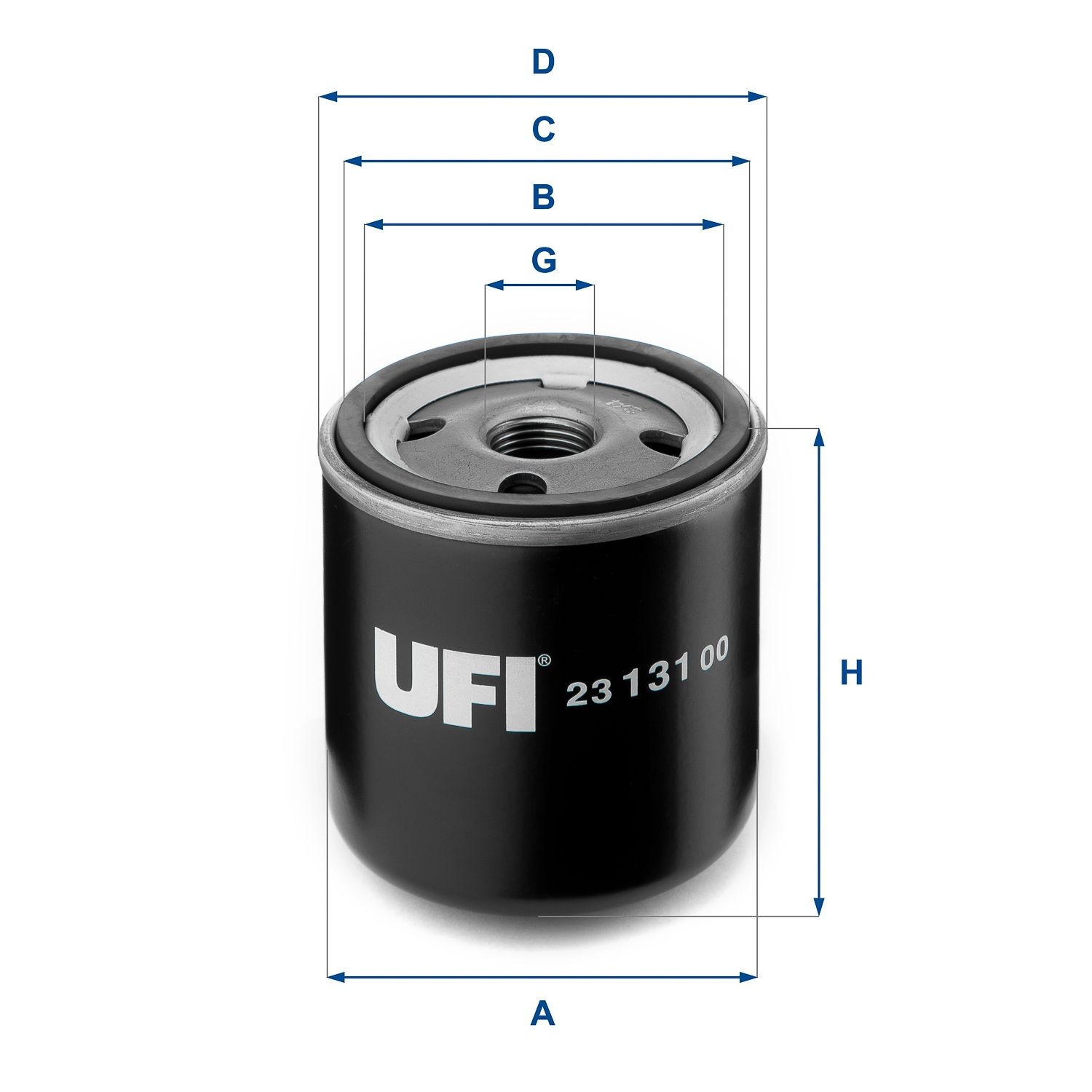 UFI  23.131.00 Olejový filtr R: 76mm, Vnější průměr 2: 71mm, R: 76mm, Vnitřni průměr 2: 61mm, Vnitřni průměr 2: 61mm, Výška: 92mm