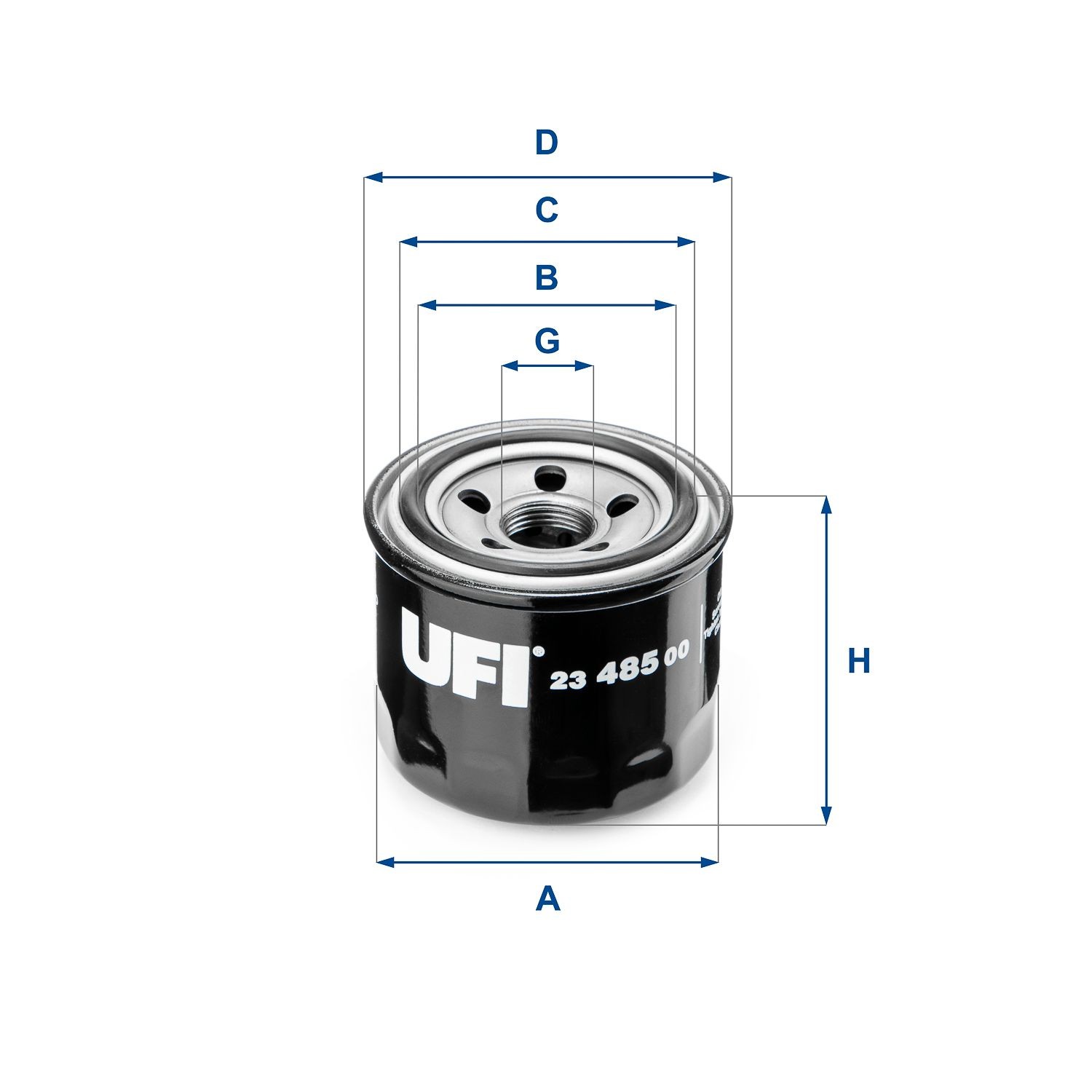 UFI  23.485.00 Olejový filtr R: 76mm, Vnější průměr 2: 64mm, R: 76mm, Vnitřni průměr 2: 56mm, Vnitřni průměr 2: 56mm, Výška: 66mm