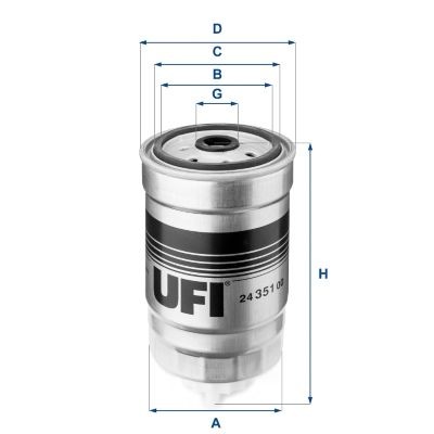UFI  24.351.00 Filtro carburante Alt.: 152mm