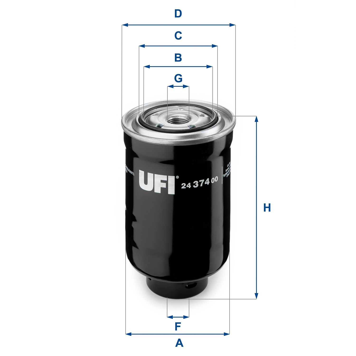 UFI  24.374.00 Filtre à carburant Hauteur: 141mm
