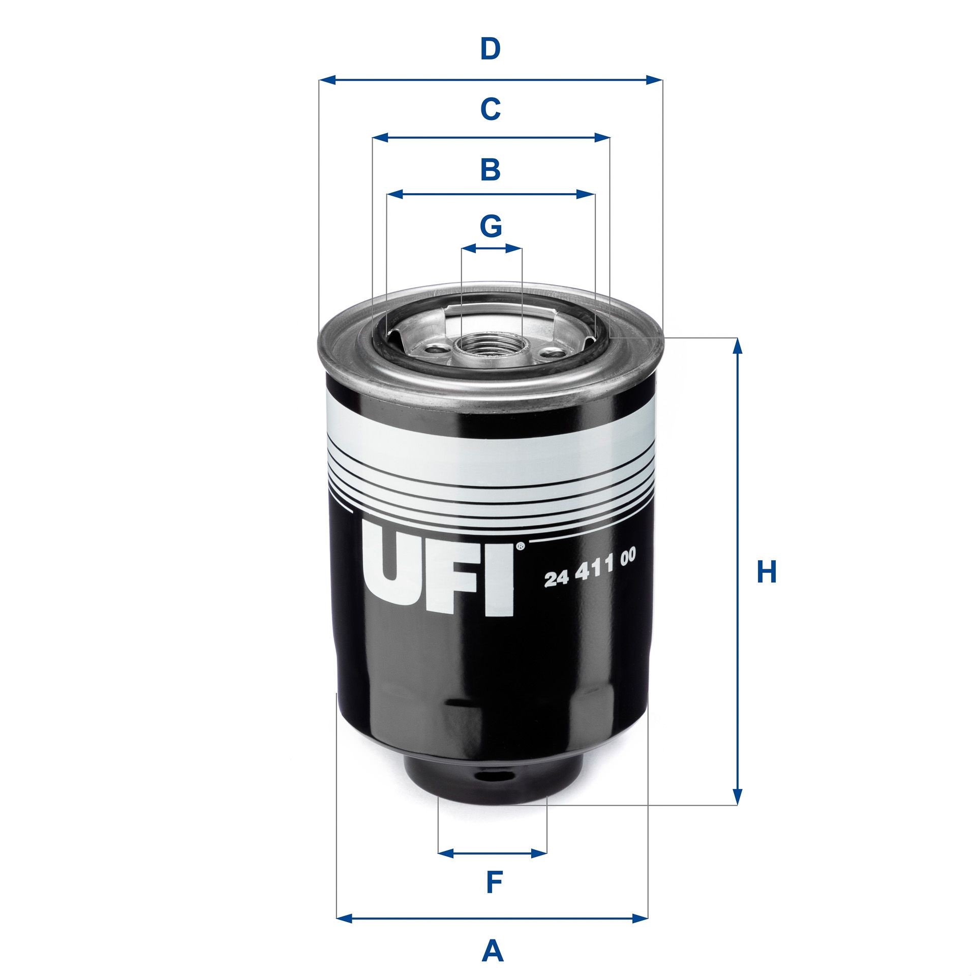 UFI  24.411.00 Filtre à carburant Hauteur: 130mm
