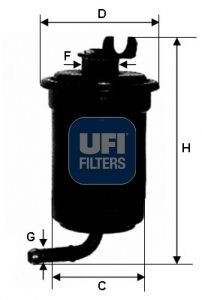 UFI  31.695.00 Kraftstofffilter Höhe: 131mm