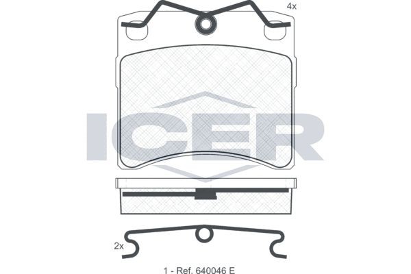 ICER  140895 Brake pad set Width: 91,5mm, Height: 80mm, Thickness: 18,2mm