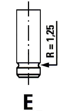 IPSA  VL113400 Výfukový ventil Délka: 118,7mm, Talířek ventilu - ?: 24,9mm, Dřík ventilu - ?: 5,5mm