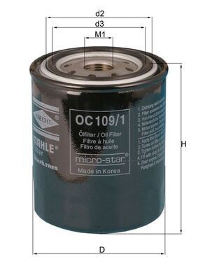 KNECHT  OC 109/1 Ölfilter Ø: 78,5mm, Höhe: 102,0mm