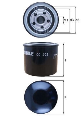 KNECHT  OC 205 Olejový filtr R: 80,0mm, Výška: 76,1mm