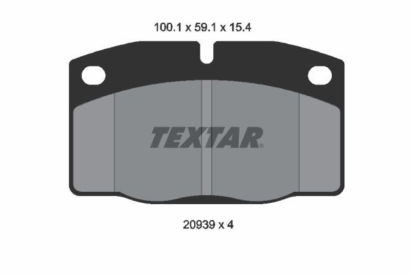 TEXTAR  2093903 Bremsbelagsatz Breite: 100,1mm, Höhe: 59,1mm, Dicke/Stärke: 15,4mm
