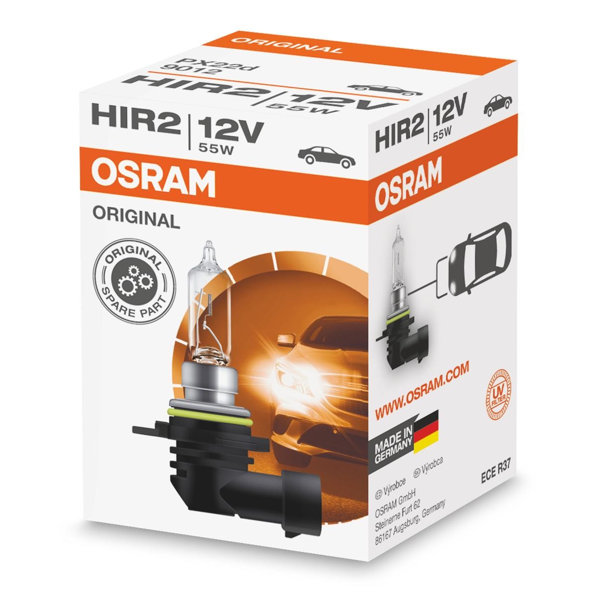 Gloeilamp, verstraler 9012 OSRAM HIR2 van originele kwaliteit