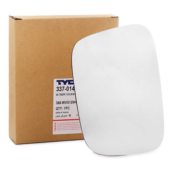 TYC Miroir De Rétroviseur 337-0147-1 Glace Retroviseur,Verre De Rétroviseur VW,TRANSPORTER V Furgón 