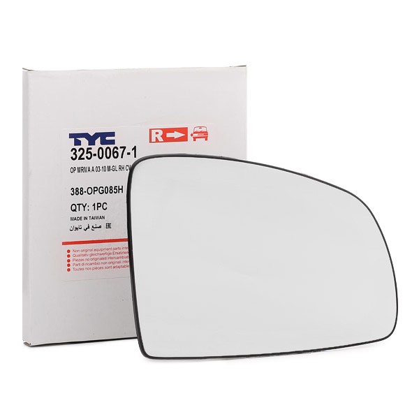 TYC Miroir De Rétroviseur 325-0067-1 Glace Retroviseur,Verre De Rétroviseur OPEL,MERIVA