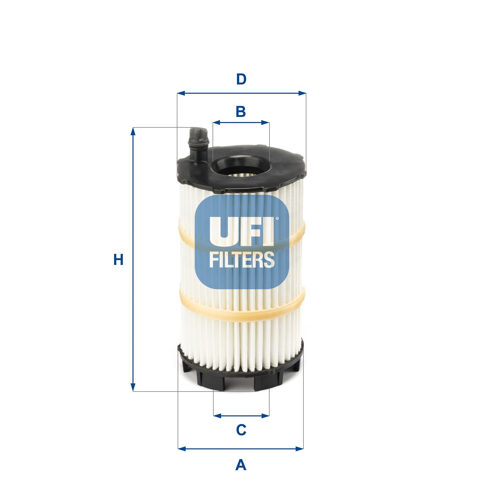 UFI  25.143.00 Oliefilter Ø: 64,5mm, Ø: 64,5mm, Binnendiameter 2: 25,5mm, Binnendiameter 2: 19,5mm, Hoogte: 128,5mm