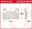 Комплект спирачно феродо, дискови спирачки MCB752CRQ ОЕМ номер MCB752CRQ