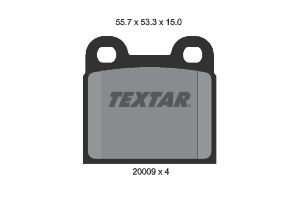TEXTAR  2000906 Bremsbeläge Breite: 55,7mm, Höhe: 53,3mm, Dicke/Stärke: 15mm