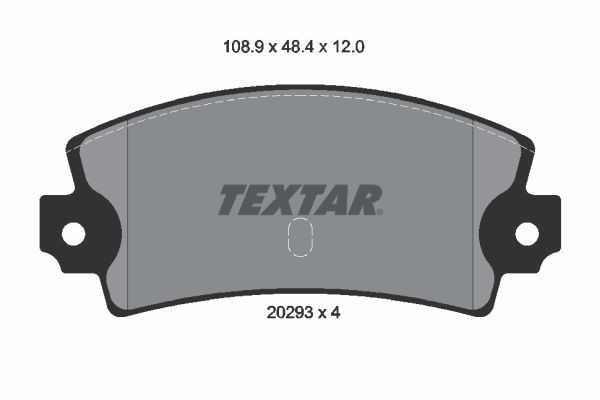 TEXTAR  2029301 Bremseklodser Breite: 108,9mm, Höhe: 48,4mm, Dicke/Stärke: 12mm