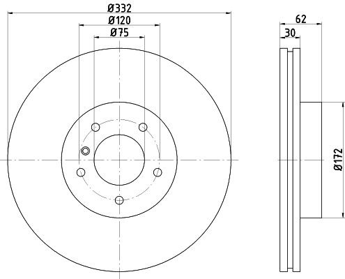 TEXTAR  92107300 Disco freno Spessore disco freno: 30mm, Ø: 332mm, Ø: 332mm