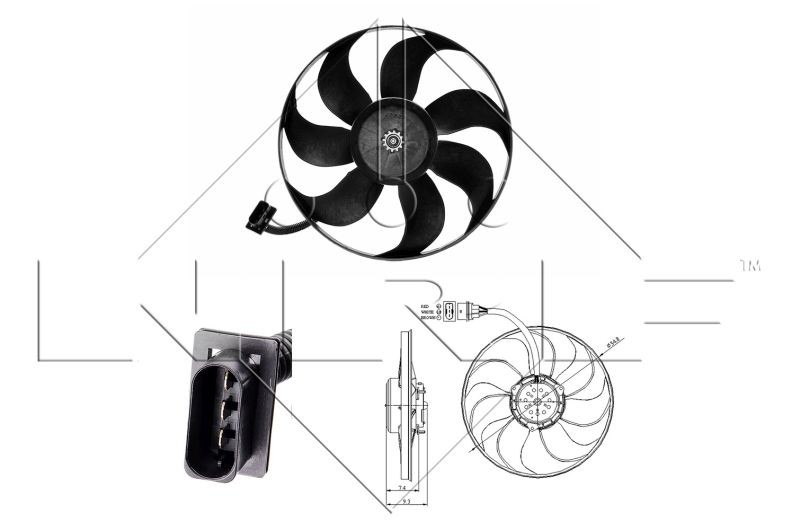 Вентилатор за радиатор 47393 NRF 47393 в оригиналното качество