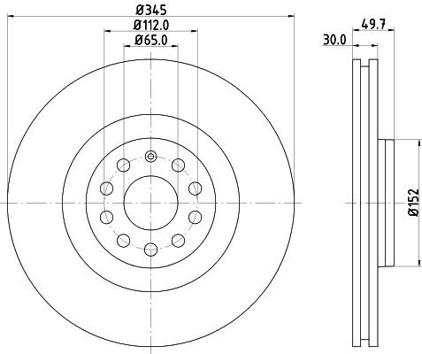 MINTEX  MDC1718 Disc frana Grosime disc frana: 30mm, Ř: 345mm, Ř: 345mm