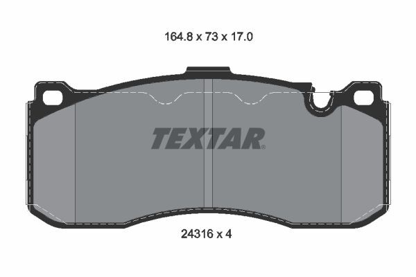 TEXTAR  2431601 Bremsbelagsatz Breite: 163mm, Höhe: 73mm, Dicke/Stärke: 17mm
