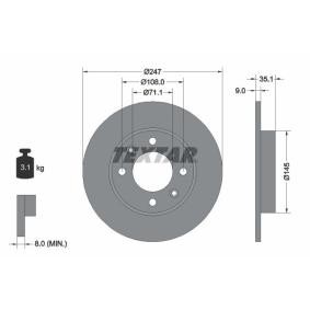 Disco de freno Espesor disco freno: 9mm, Ø: 247mm, Ø: 247mm con OEM número 42.46.X8