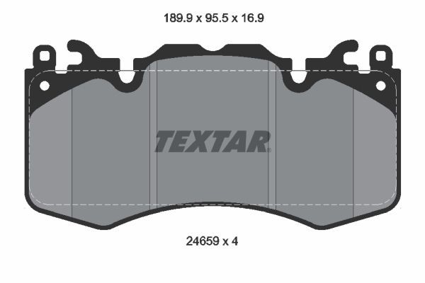TEXTAR  2465901 Bremsbelagsatz Breite: 189,9mm, Höhe: 95,5mm, Dicke/Stärke: 16,9mm