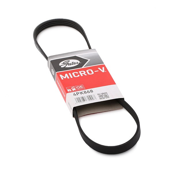 GATES Courroie Trapézoïdale à Nervures 4PK868 RENAULT,PEUGEOT,TOYOTA,25 B29_,BOXER Furgón 230L,BOXER