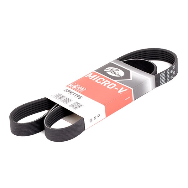 GATES Courroie Trapézoïdale à Nervures 6PK1195 VW,MERCEDES-BENZ,BMW,JETTA IV 162, 163,CLASE A W176,C