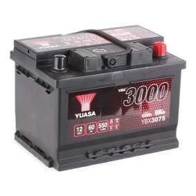 YBX3075 YUASA YBX3000 56077 Batterie 12V 60Ah 550A LB2 mit