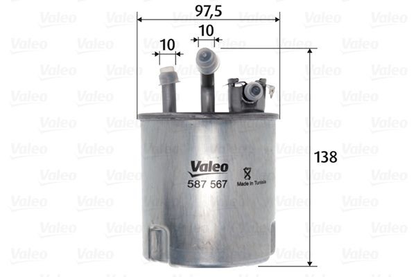 VALEO 587567 Filtro carburante Alt.: 137mm
