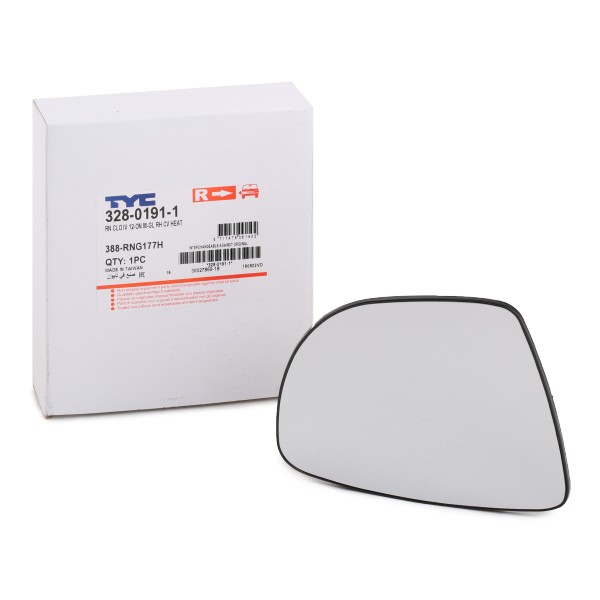 TYC Miroir De Rétroviseur 328-0191-1 Glace Retroviseur,Verre De Rétroviseur RENAULT,CLIO IV,CAPTUR,C