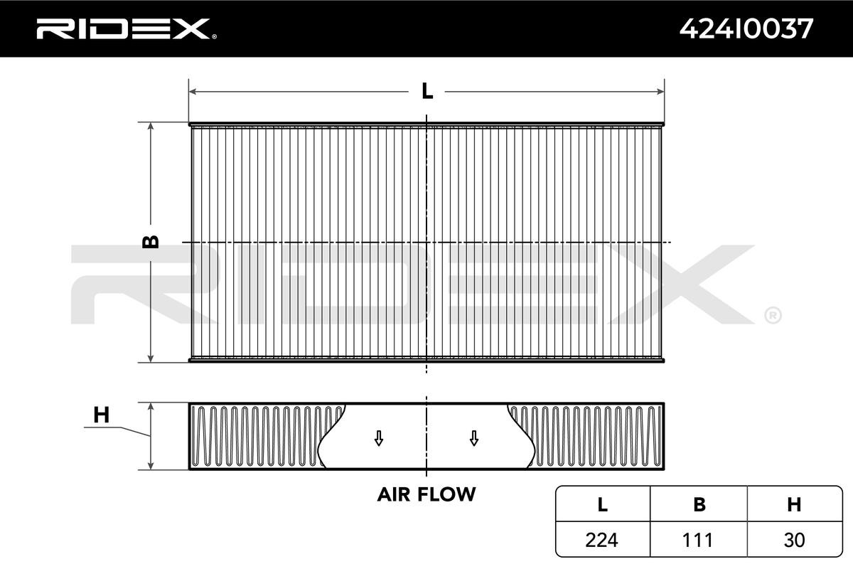 RIDEX Filtre d'Habitacle 424I0037 Filtre à Pollen,Filtre De Climatisation HONDA,CIVIC VII Hatchback 
