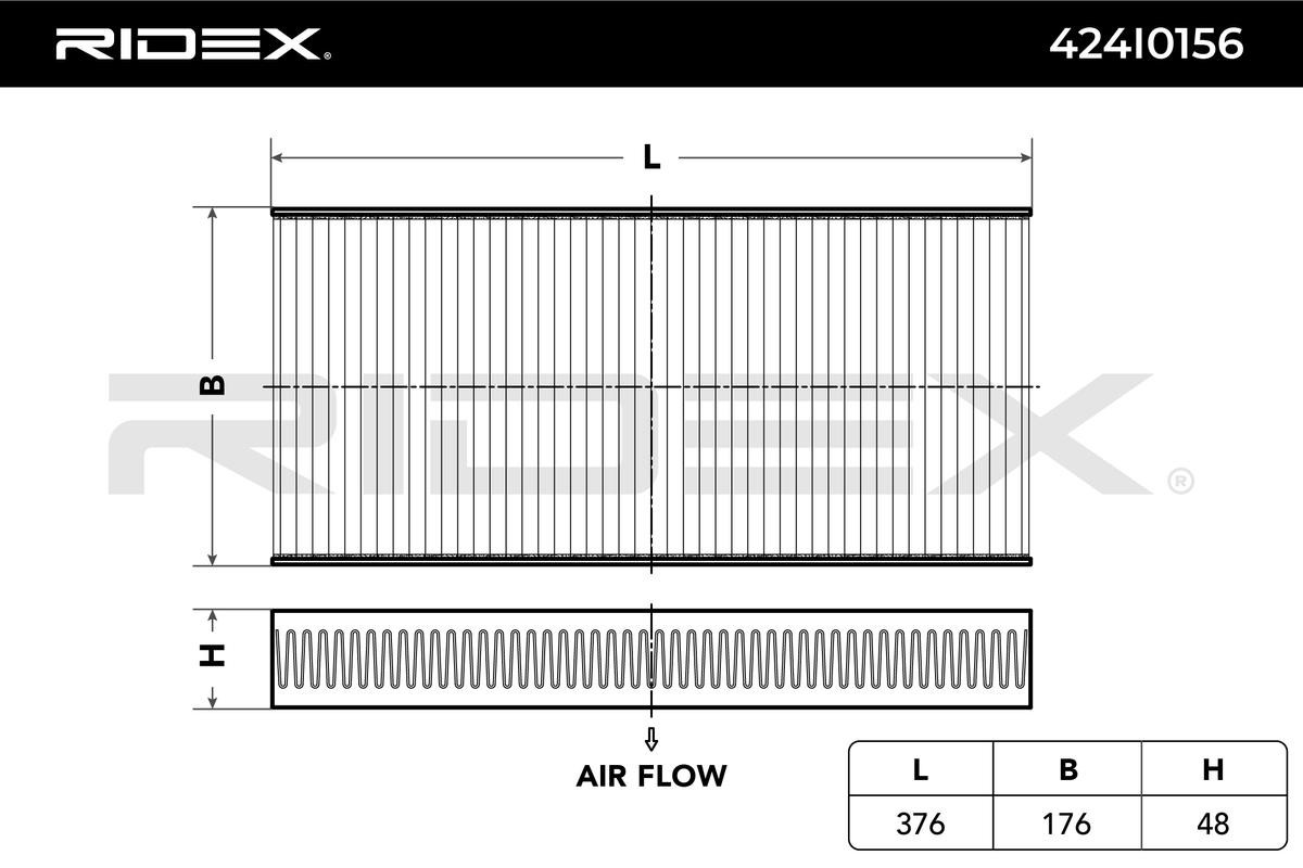 Image of RIDEX Filtro abitacolo Filtro particellare 424I0156 Filtro, aria abitacolo,Filtro antipolline FIAT,PEUGEOT,TOYOTA,Scudo Kastenwagen (270_, 272_)009