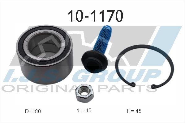IJS GROUP  10-1170 Kit cuscinetto ruota Ø: 80mm, Diametro interno: 45mm