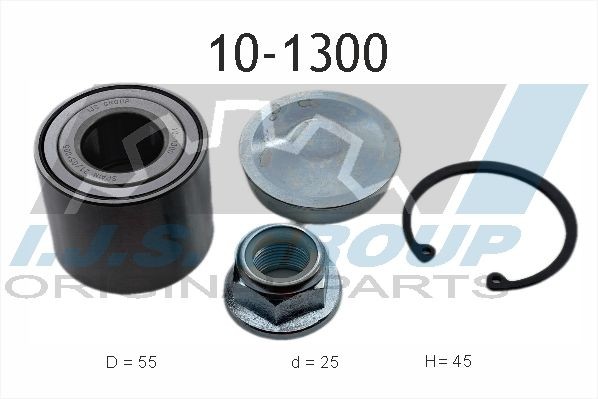 IJS GROUP  10-1300 Kit cuscinetto ruota Ø: 55mm, Diametro interno: 25mm
