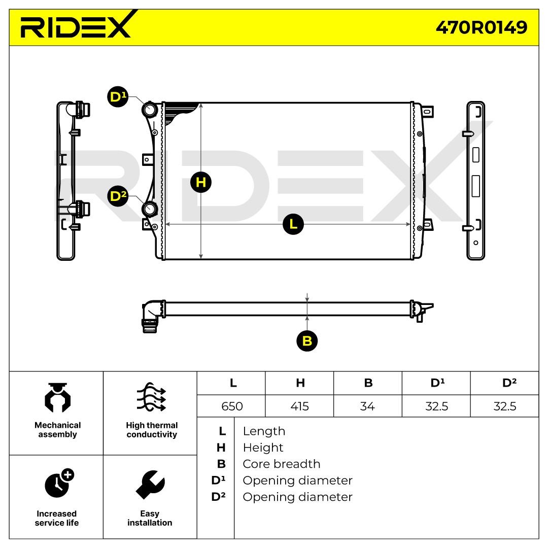 Radiatore acqua RIDEX 470R0149 valutazione