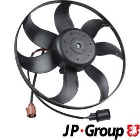 Вентилатор за охлаждане на двигателя 1K0 959 455 N JP GROUP 1199106200 VW, AUDI, VOLVO, SKODA, SEAT