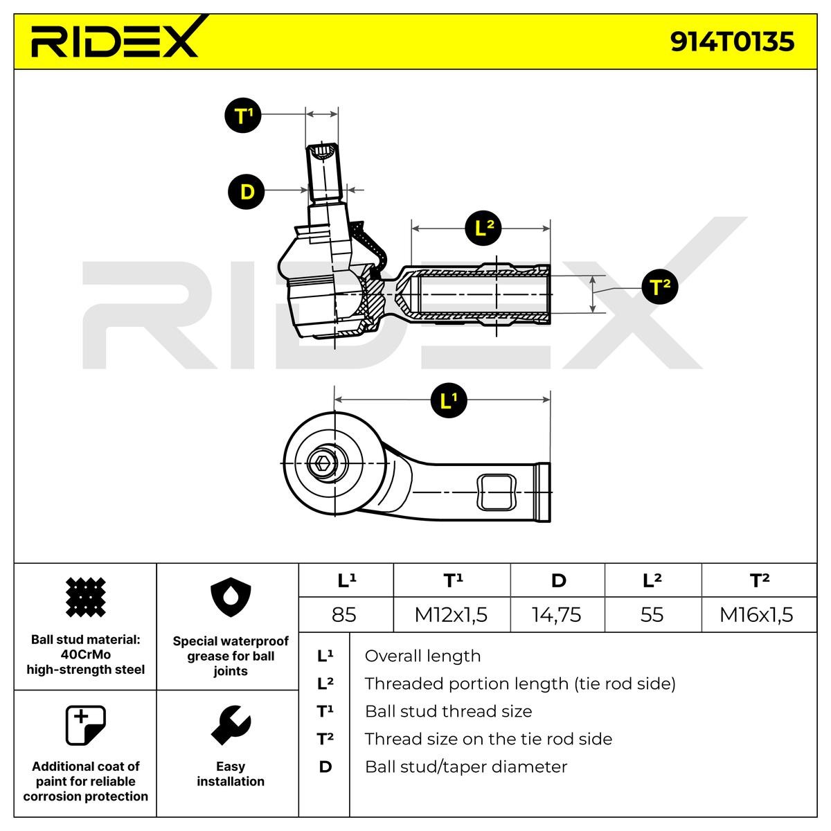 Article № 914T0135 RIDEX prices