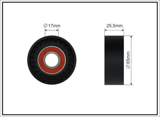 CAFFARO  05-91 Rullo tenditore cinghia Poly-V Ø: 65mm, Largh.: 25,5mm