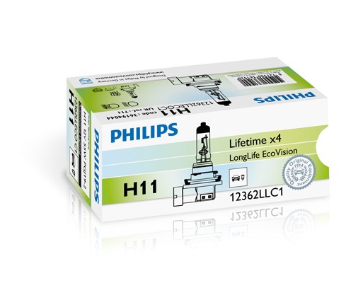 Single blister Philips 12362LLECOB1 12362LLECOB1-H11 LongLife EcoVision 
