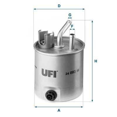 UFI  24.093.00 Kraftstofffilter Höhe: 138mm