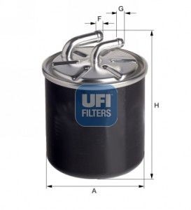 UFI  24.126.00 Kraftstofffilter Höhe: 162mm