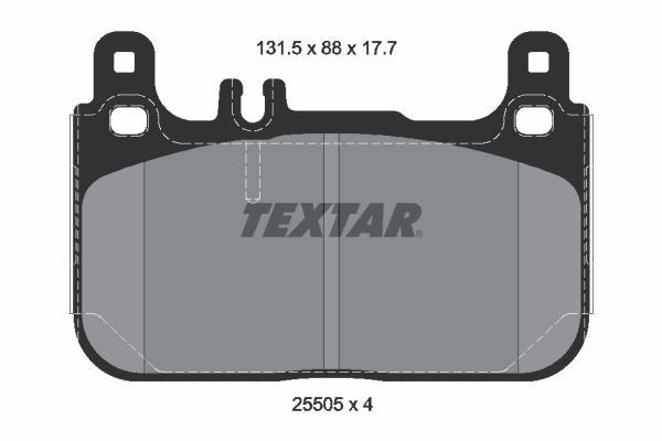 TEXTAR  2550501 Bremsbeläge Breite: 131,5mm, Höhe: 88mm, Dicke/Stärke: 17,7mm