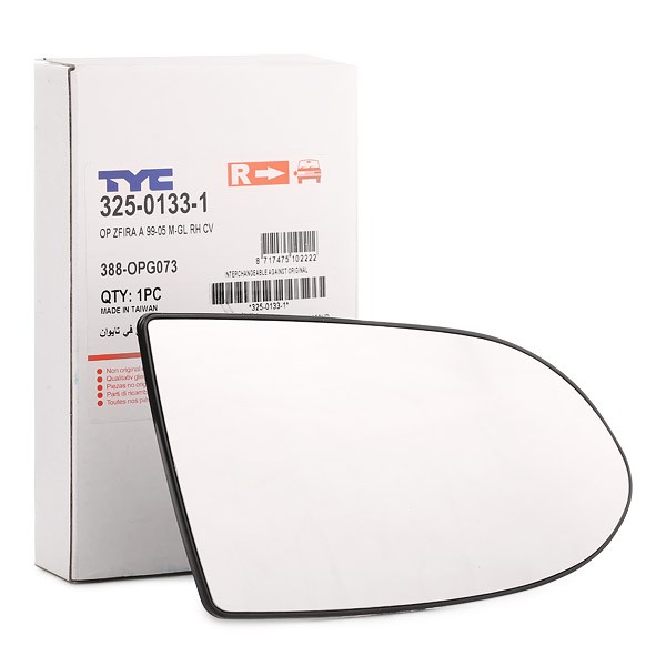 TYC Miroir De Rétroviseur 325-0133-1 Glace Retroviseur,Verre De Rétroviseur OPEL,ZAFIRA A F75_