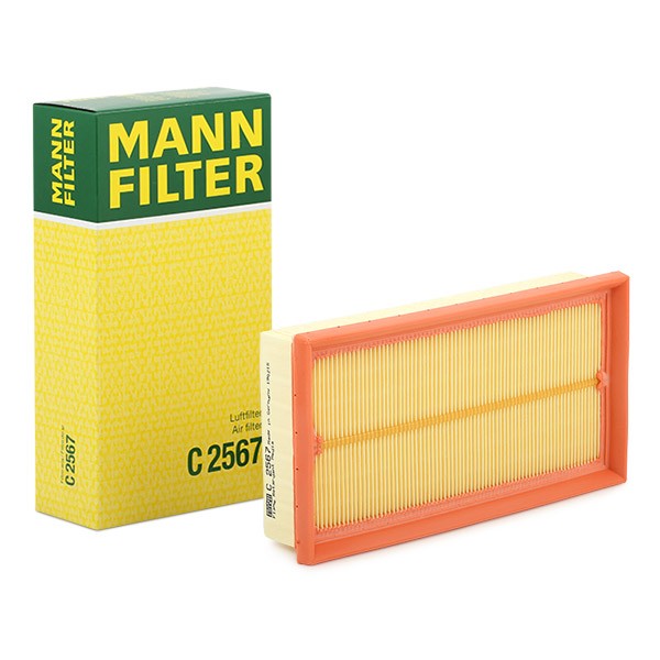 Image of MANN-FILTER Filtro aria Cartuccia filtro C 2567 Filtro dell'aria,Filtro aria motore FIAT,PEUGEOT,CITROËN,Scudo Kastenwagen (270_, 272_)