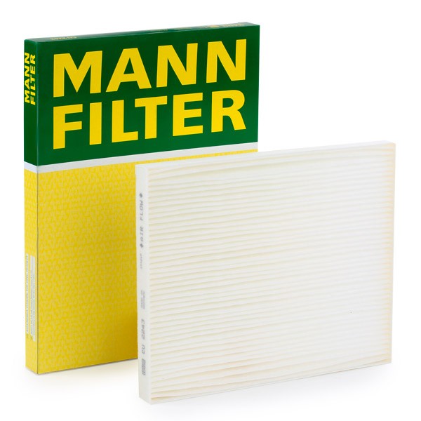 MANN-FILTER CU 2243 Filtr, vzduch v interiéru Délka: 265mm, Šířka: 215mm, Výška: 21mm