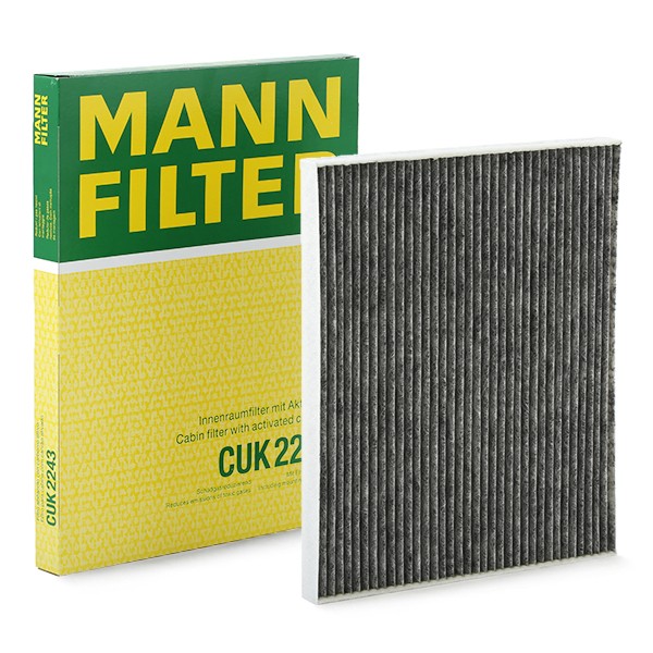 MANN-FILTER CUK 2243 Filtro abitacolo Lunghezza: 222, 268mm, Largh.: 268, 220mm, Alt.: 21mm